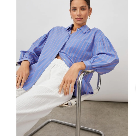 Rails Tops - RAILS Janae Shirt Lima Stripe Oversized Button Down Ballon Sleeve Shirt Size XS